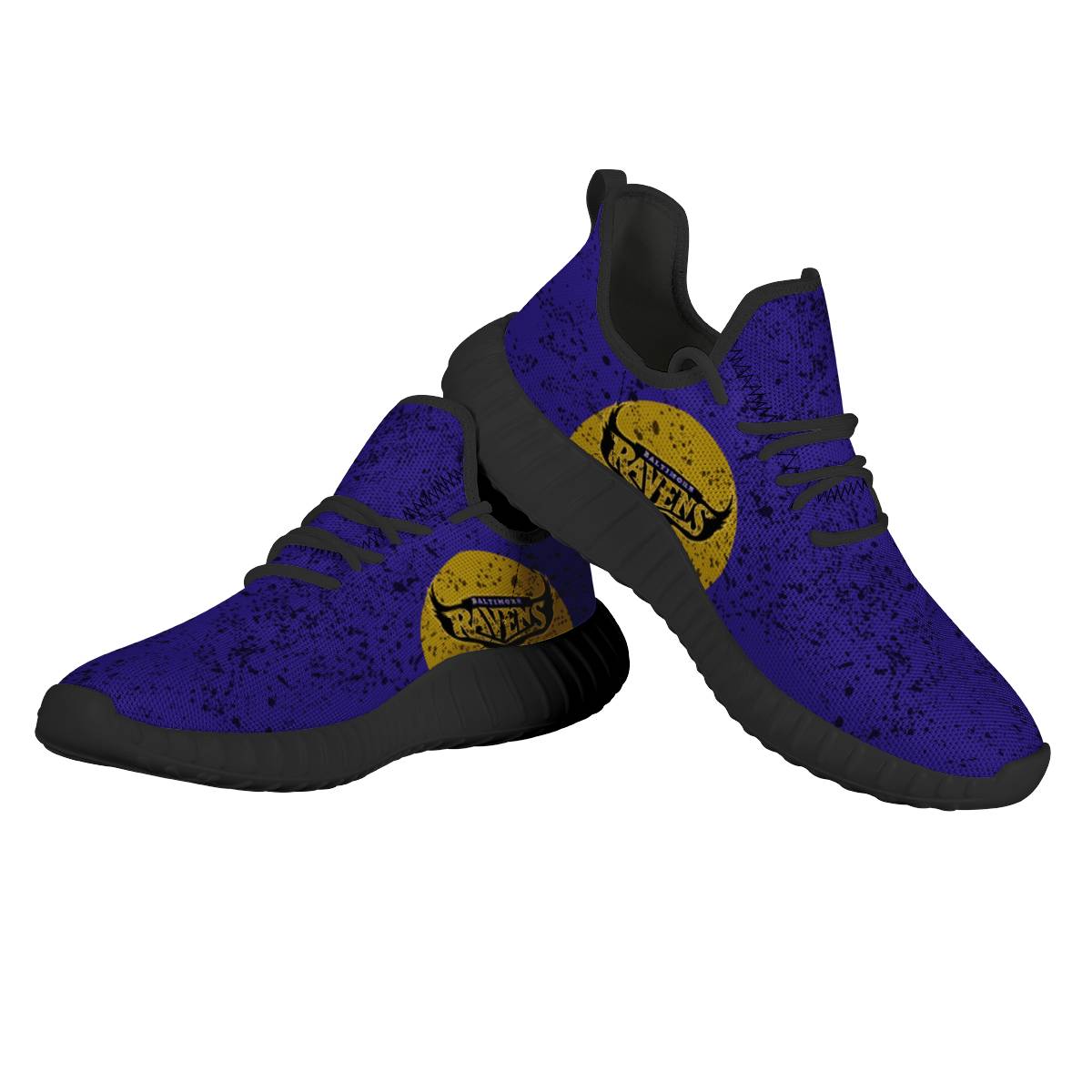 Women's Baltimore Ravens Mesh Knit Sneakers/Shoes 016